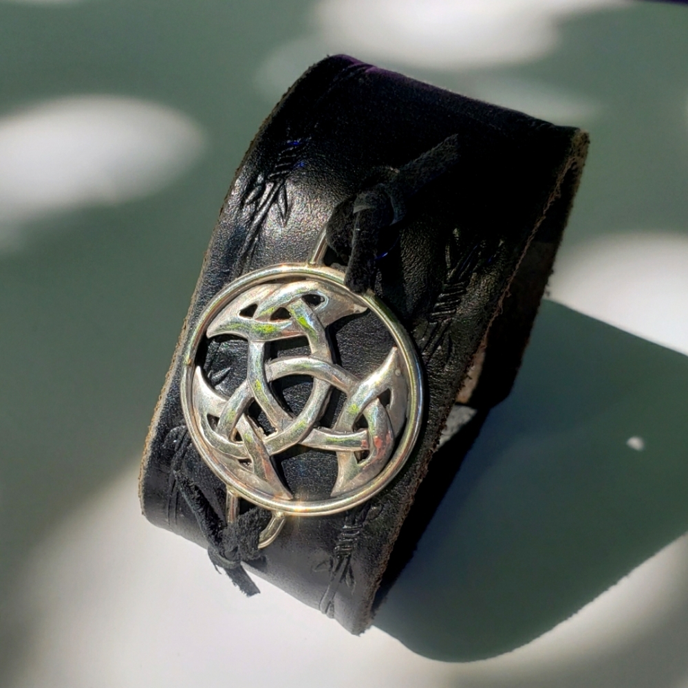 Triscellion Leather Cuff Bracelet